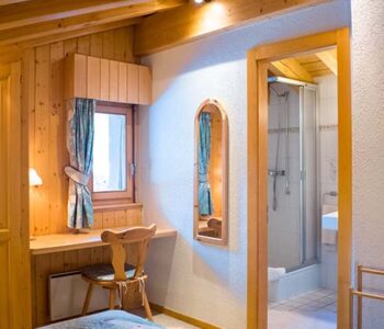 View from master bedroom through to en-suite bathroom at Chalet