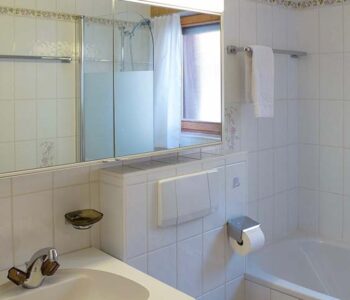 family bathroom with modern fittings at chalet